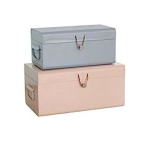 elle decor Daven
Decorative Metal Box Trunks | Set of 2 | Vintage Style Storage